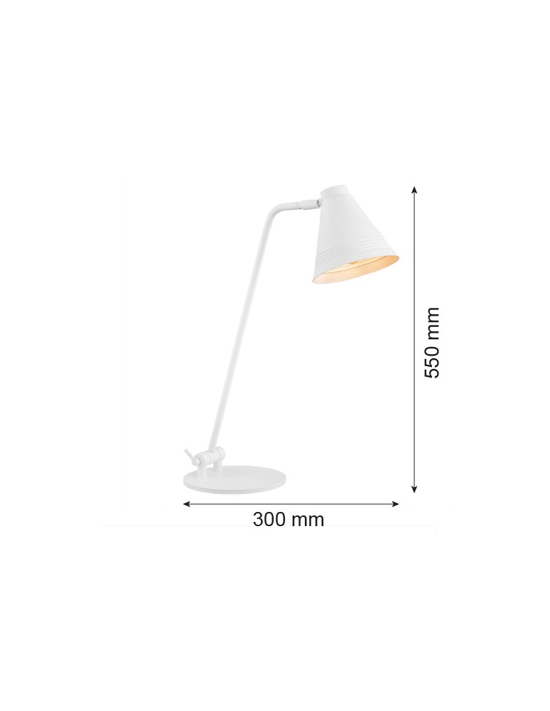 Desk lamps - Argon AVALONE desk lamp 1 pł. 1x15W (max) white structure 8000 - product kolory-swiatla.pl 6