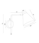 Cantilever wall lamps - Argon AVALONE wall lamp 1 pł. 1x15W (max) black structure brass elements 8008 - product 6