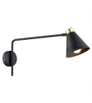 Cantilever wall lamps - Argon AVALONE wall lamp 1 pł. on longer arm 1x15W (max) black structure brass elements 8009 - product 1