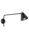 Argon AVALONE wall lamp 1 pł. on longer arm 1x15W (max) black structure brass elements 8009