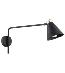 Cantilever wall lamps - Argon AVALONE wall lamp 1 pł. on longer arm 1x15W (max) black structure brass elements 8009 - product 3