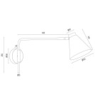 Cantilever wall lamps - Argon AVALONE wall lamp 1 pł. on longer arm 1x15W (max) black structure brass elements 8009 - product 7