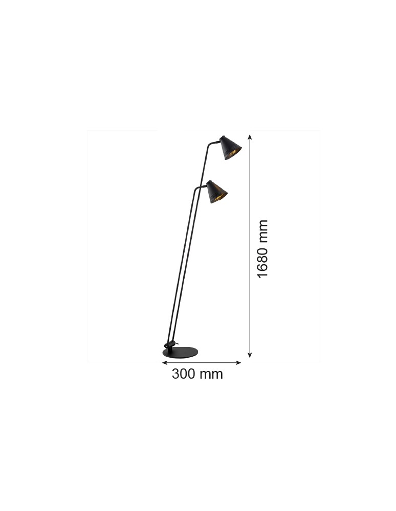 Floor lamps for reading - Argon AVALONE 2 fl. floor lamp 2x15W (max) black structure 7077 - product kolory-swiatla.pl 6