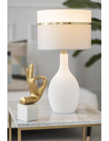 Argon BEJA lampa stołowa 1 pł. 1x15W (max) biało szary ze złotym dekorem biała podstawa połysk 4359 - produkt 2