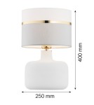 Argon BEJA lampa stołowa 1 pł. 1x15W (max) biało szary ze złotym dekorem biała podstawa połysk 4361