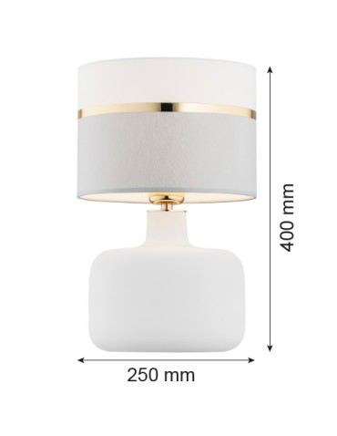 Argon BEJA 1 fl. table lamp 1x15W (max) white grey with gold decoration white gloss base 4361 - product 2