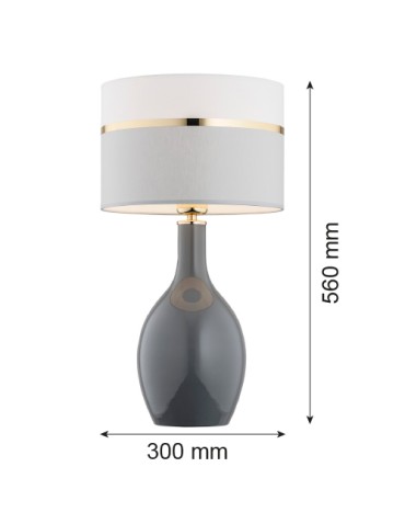 Argon BEJA 1 fl. table lamp 1x15W (max) white grey with gold decoration grey gloss base 4360 - product 2