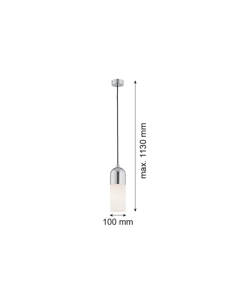 Single pendant lamps - Argon BURGOS pendant lamp 1 pł. 1x15W (max) opal mat chrome 4211 - product kolory-swiatla.pl 3