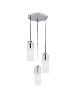 Argon BURGOS lampa wisząca 3 pł. okrągła podsufitka 3x15W (max) opal mat chrom 1465