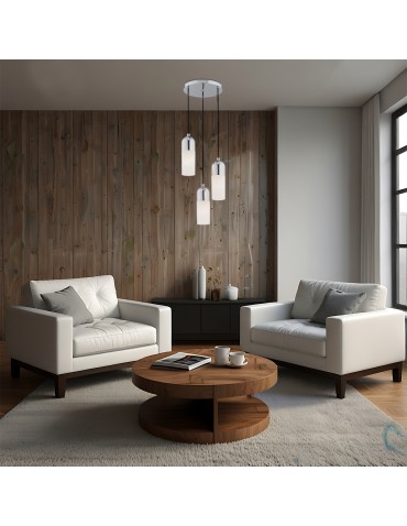 Argon BURGOS lampa wisząca 3 pł. okrągła podsufitka 3x15W (max) opal mat chrom 1465 - produkt 2