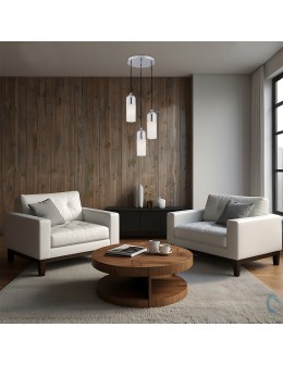 Argon BURGOS lampa wisząca 3 pł. okrągła podsufitka 3x15W (max) opal mat chrom 1465 - produkt 2