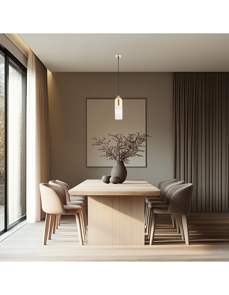 Single pendant lamps - Argon BURGOS 1 fl. pendant lamp 1x15W (max) opal mat brass 4212 - product kolory-swiatla.pl 3