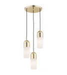 Brass-colored pendant lamps - Argon BURGOS 3 fl. pendant lamp round headliner 3x15W (max) opal matt brass 1466 - product 1