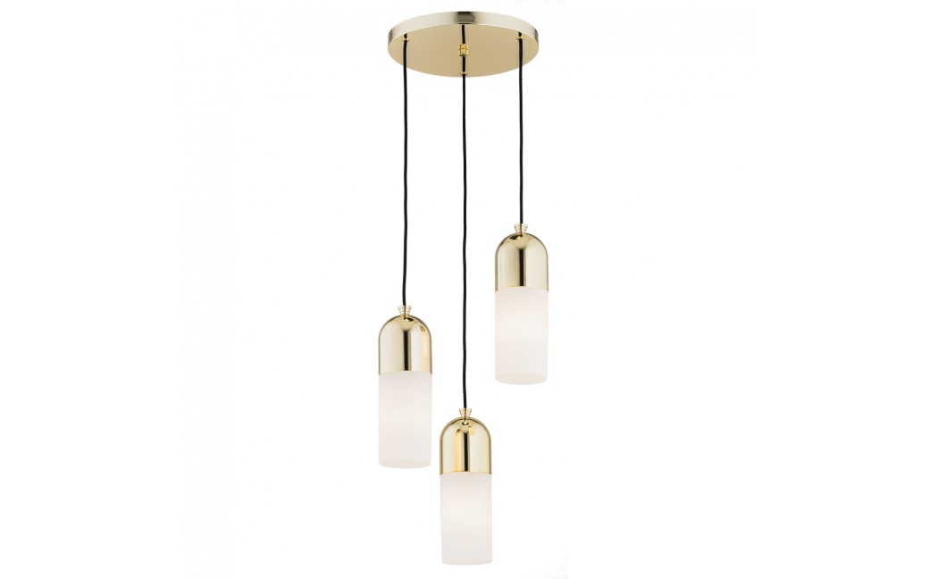 Argon BURGOS lampa wisząca 3 pł. okrągła podsufitka 3x15W (max) opal mat mosiądz 1466