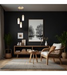 Brass-colored pendant lamps - Argon BURGOS 3 fl. pendant lamp round headliner 3x15W (max) opal matt brass 1466 - product 2