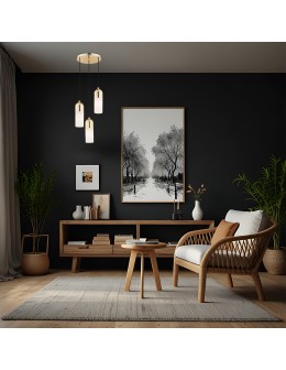 Argon BURGOS lampa wisząca 3 pł. okrągła podsufitka 3x15W (max) opal mat mosiądz 1466 - produkt 2