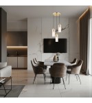 Brass-colored pendant lamps - Argon BURGOS 3 fl. pendant lamp round headliner 3x15W (max) opal matt brass 1466 - product 3