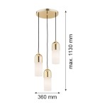 Brass-colored pendant lamps - Argon BURGOS 3 fl. pendant lamp round headliner 3x15W (max) opal matt brass 1466 - product 4