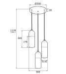 Brass-colored pendant lamps - Argon BURGOS 3 fl. pendant lamp round headliner 3x15W (max) opal matt brass 1466 - product 5