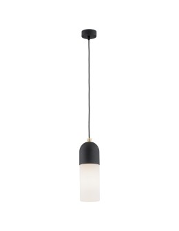 Argon BURGOS lampa wisząca 1 pł. 1x15W (max) opal mat czarny struktura 4213