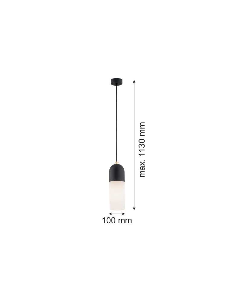 Single pendant lamps - Argon BURGOS 1 fl. pendant lamp 1x15W (max) opal mat black structure 4213 - product kolory-swiatla.pl 3