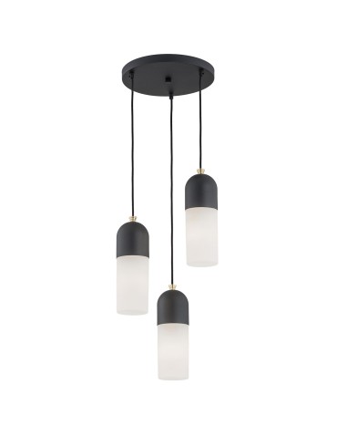 Argon BURGOS 3 fl. pendant lamp round headliner 3x15W (max) opal mat black structure 1467