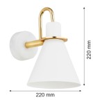 Argon BEVERLY kiniet 1 pł. 1x15W (max) biały struktura elementy mosiądzowane 4704