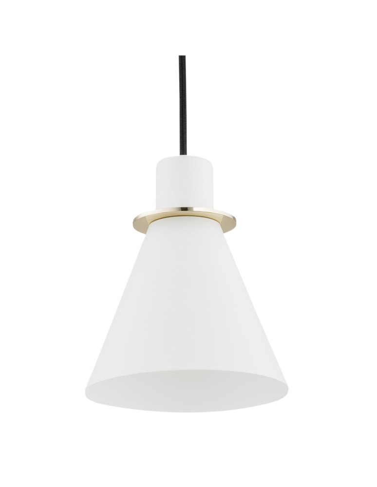 Single pendant lamps - Argon BEVERLY pendant lamp 1 pł. 1x15W (max) white structure brass elements 4680 - product kolory-swiatla.pl 3