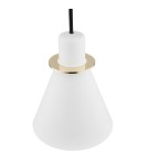 Single pendant lamps - Argon BEVERLY pendant lamp 1 pł. 1x15W (max) white structure brass elements 4680 - product 4