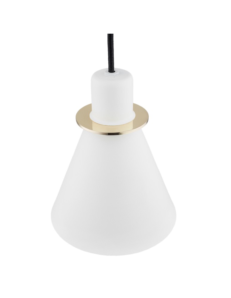 Single pendant lamps - Argon BEVERLY pendant lamp 1 pł. 1x15W (max) white structure brass elements 4680 - product kolory-swiatla.pl 4