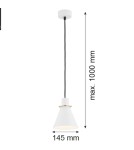 Single pendant lamps - Argon BEVERLY pendant lamp 1 pł. 1x15W (max) white structure brass elements 4680 - product 5
