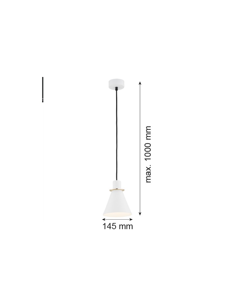 Single pendant lamps - Argon BEVERLY pendant lamp 1 pł. 1x15W (max) white structure brass elements 4680 - product kolory-swiatla.pl 5