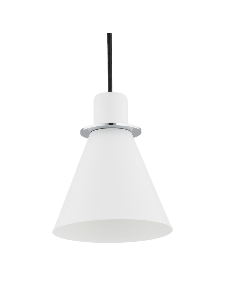 Single pendant lamps - Argon BEVERLY pendant lamp 1 pł. 1x15W (max) white structure chrome elements 4681 - product kolory-swiatla.pl 3