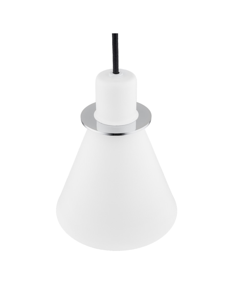 Single pendant lamps - Argon BEVERLY pendant lamp 1 pł. 1x15W (max) white structure chrome elements 4681 - product kolory-swiatla.pl 4