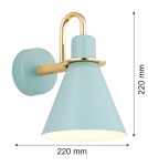 Argon BEVERLY kiniet 1 pł. 1x15W (max) błękit mat elementy mosiądzowane 4706