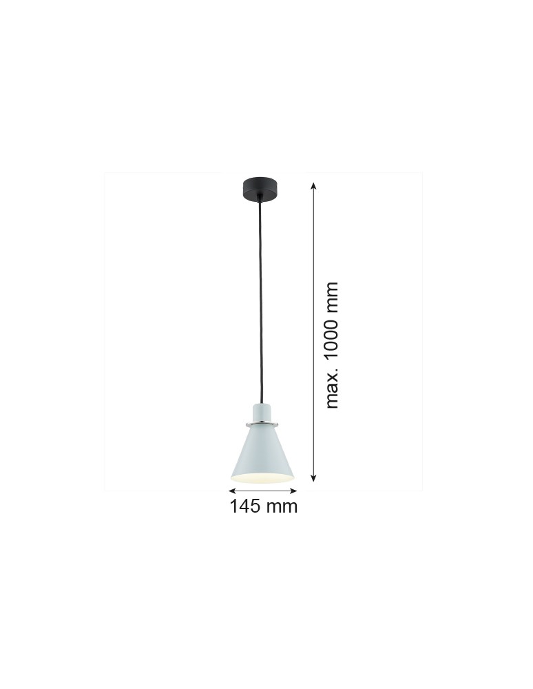 Single pendant lamps - Argon BEVERLY pendant lamp 1 pł. 1x15W (max) matte blue chrome elements 4683 - product kolory-swiatla.pl 6