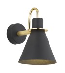 Argon BEVERLY kiniet 1 pł. 1x15W (max) czarny struktura elementy mosiądzowane 4708