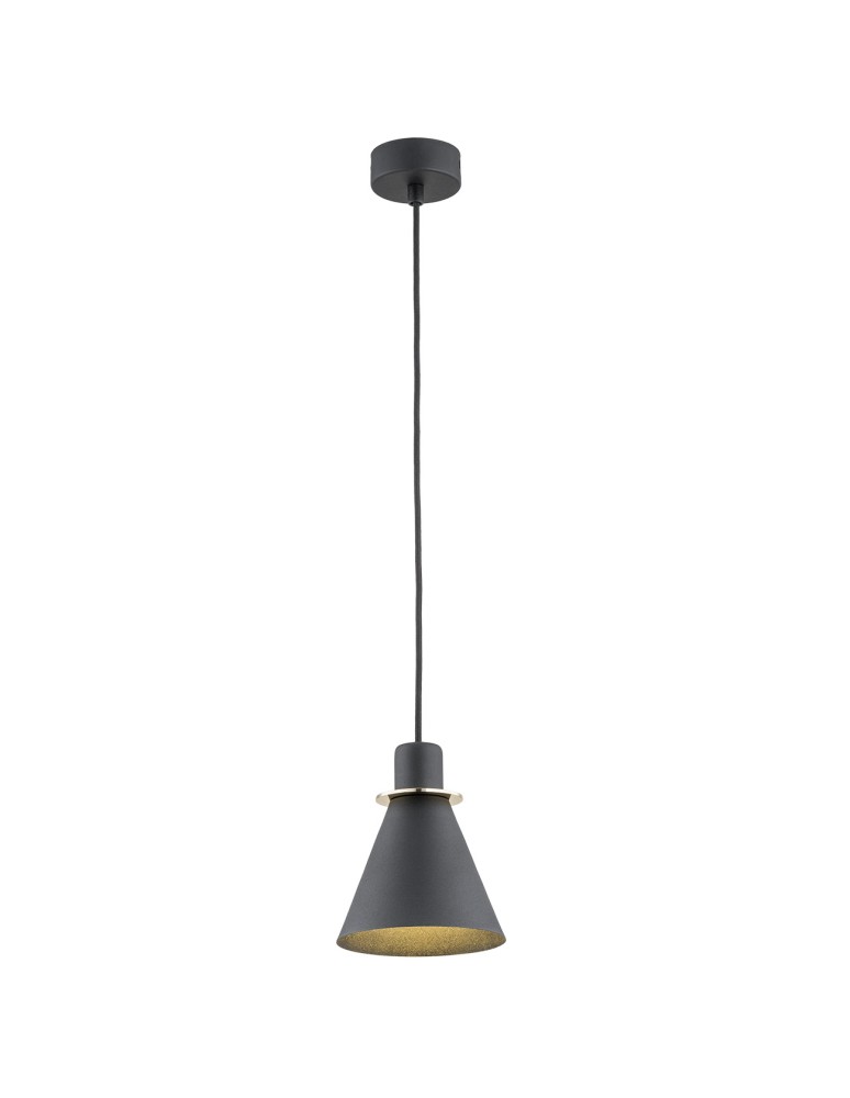 Single pendant lamps - Argon BEVERLY pendant lamp 1 pł. 1x15W (max) black structure brass elements 4687 - product kolory-swiatla.pl 1