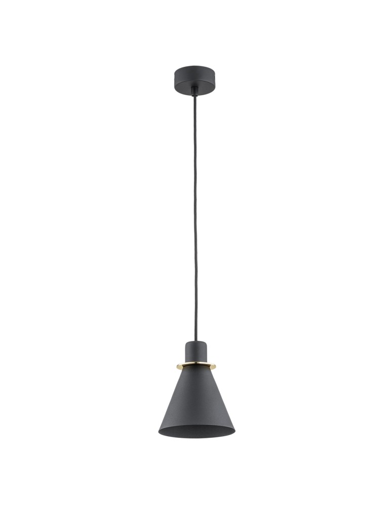 Single pendant lamps - Argon BEVERLY pendant lamp 1 pł. 1x15W (max) black structure brass elements 4687 - product kolory-swiatla.pl 2
