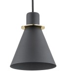 Single pendant lamps - Argon BEVERLY pendant lamp 1 pł. 1x15W (max) black structure brass elements 4687 - product 3