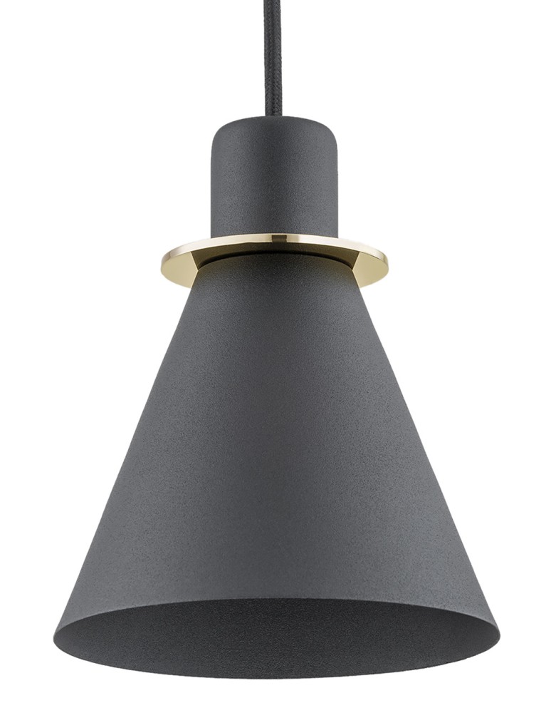 Single pendant lamps - Argon BEVERLY pendant lamp 1 pł. 1x15W (max) black structure brass elements 4687 - product kolory-swiatla.pl 3