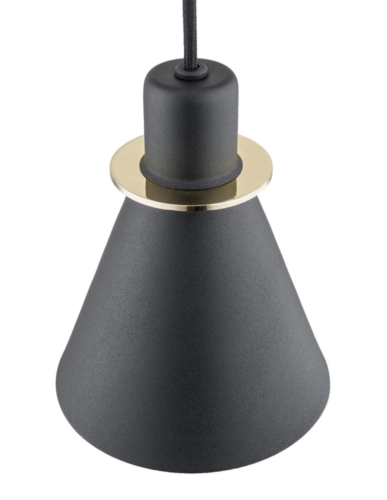 Single pendant lamps - Argon BEVERLY pendant lamp 1 pł. 1x15W (max) black structure brass elements 4687 - product kolory-swiatla.pl 4