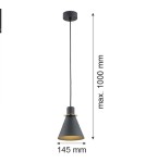 Single pendant lamps - Argon BEVERLY pendant lamp 1 pł. 1x15W (max) black structure brass elements 4687 - product 6