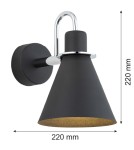 Argon BEVERLY kiniet 1 pł. 1x15W (max) czarny struktura elementy chromowane 4709