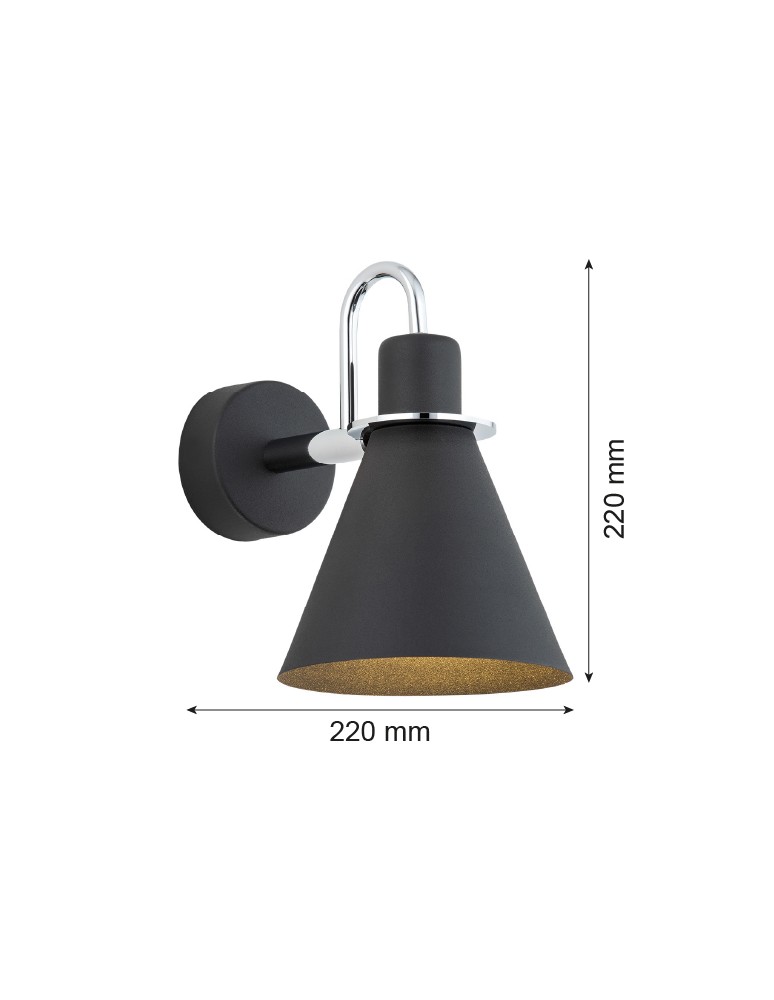 Argon BEVERLY kiniet 1 pł. 1x15W (max) czarny struktura elementy chromowane 4709