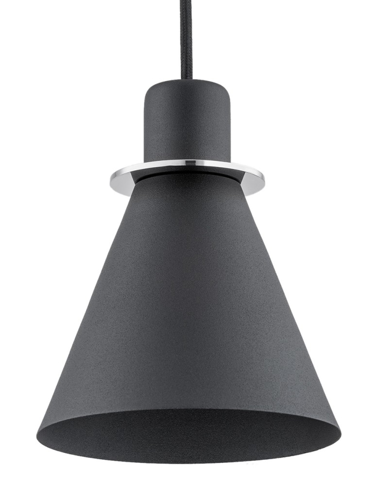 Single pendant lamps - Argon BEVERLY pendant lamp 1 pł. 1x15W (max) black structure chrome elements 4688 - product kolory-swiatla.pl 3