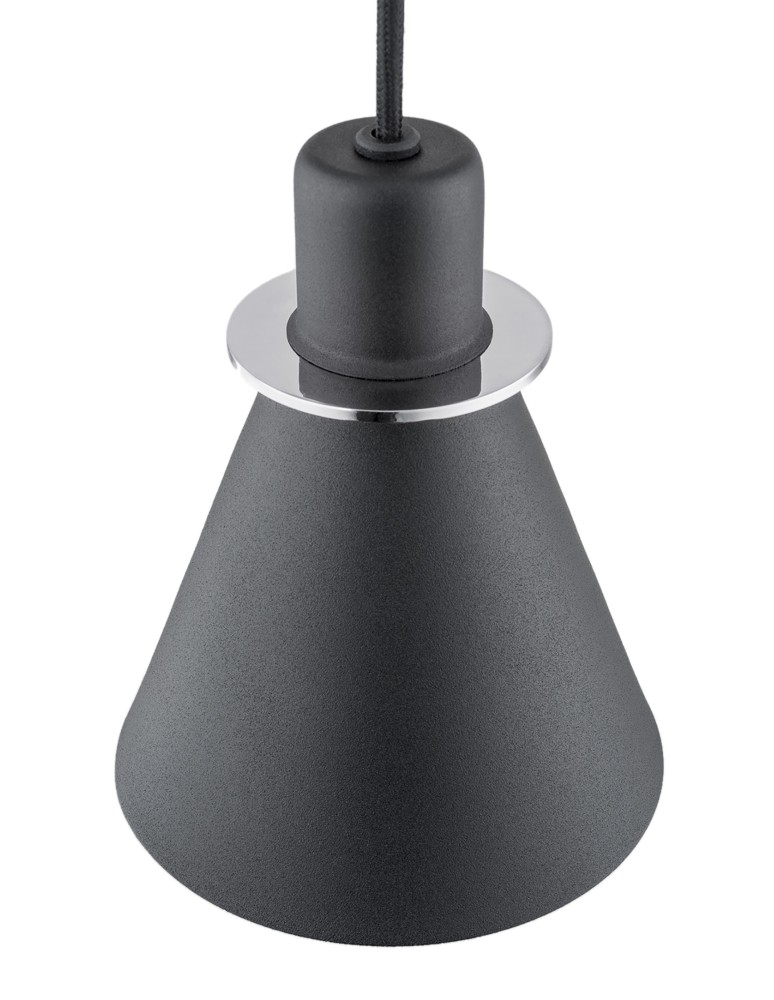 Single pendant lamps - Argon BEVERLY pendant lamp 1 pł. 1x15W (max) black structure chrome elements 4688 - product kolory-swiatla.pl 4