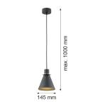 Single pendant lamps - Argon BEVERLY pendant lamp 1 pł. 1x15W (max) black structure chrome elements 4688 - product 6