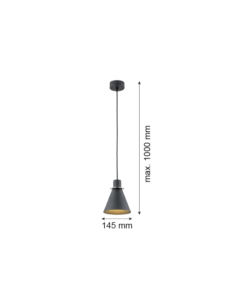 Single pendant lamps - Argon BEVERLY pendant lamp 1 pł. 1x15W (max) black structure chrome elements 4688 - product kolory-swiatla.pl 6
