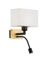 Argon BILL wall lamp 2 fl. 1x15W (max) + 1x4.5W white brushed brass 1040